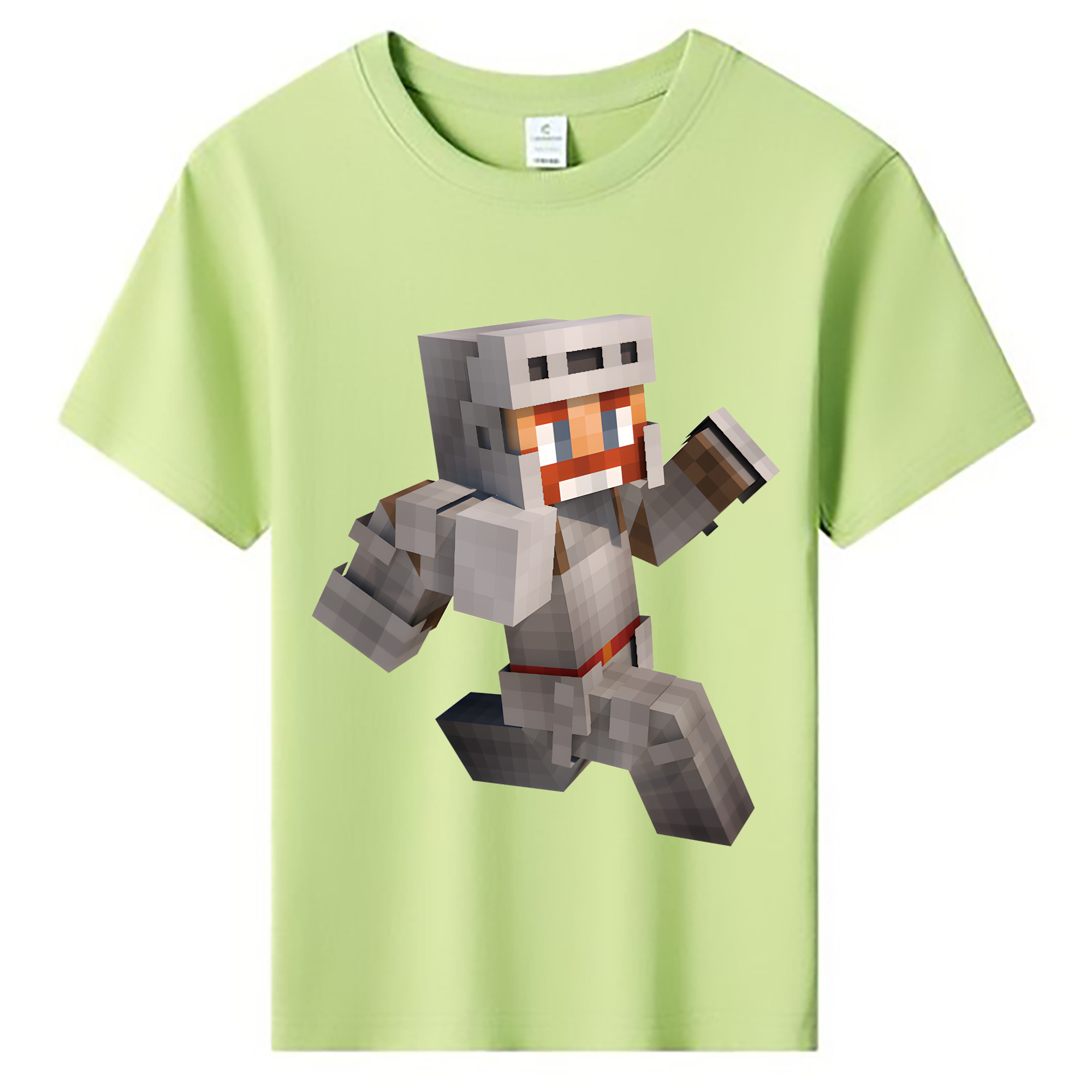 （画像用） マインクラフト ブロックの世界 Minecraft MC Block world 綿100％キッズTシャツ（フロントプリント）